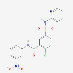 molecular formula C18H13ClN4O5S B6140154 2-chloro-N-(3-nitrophenyl)-5-[(2-pyridinylamino)sulfonyl]benzamide 