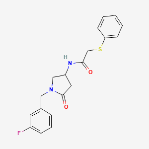 molecular formula C19H19FN2O2S B6140162 N-[1-(3-fluorobenzyl)-5-oxo-3-pyrrolidinyl]-2-(phenylthio)acetamide 