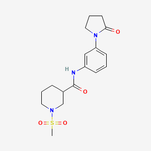 molecular formula C17H23N3O4S B6140174 1-(methylsulfonyl)-N-[3-(2-oxo-1-pyrrolidinyl)phenyl]-3-piperidinecarboxamide 
