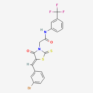 molecular formula C19H12BrF3N2O2S2 B6140186 2-[5-(3-bromobenzylidene)-4-oxo-2-thioxo-1,3-thiazolidin-3-yl]-N-[3-(trifluoromethyl)phenyl]acetamide 