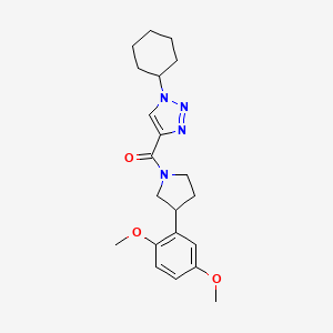 molecular formula C21H28N4O3 B6140195 1-cyclohexyl-4-{[3-(2,5-dimethoxyphenyl)-1-pyrrolidinyl]carbonyl}-1H-1,2,3-triazole 