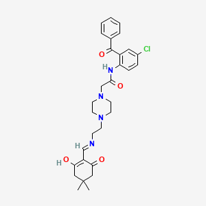 N-(2-benzoyl-4-chlorophenyl)-2-[4-(2-{[(4,4-dimethyl-2,6-dioxocyclohexylidene)methyl]amino}ethyl)-1-piperazinyl]acetamide