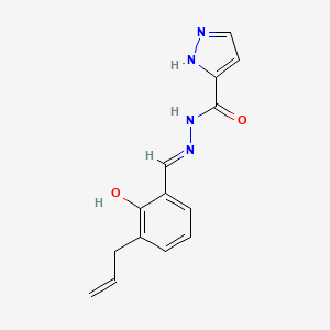 molecular formula C14H14N4O2 B6140211 N'-(3-allyl-2-hydroxybenzylidene)-1H-pyrazole-5-carbohydrazide 