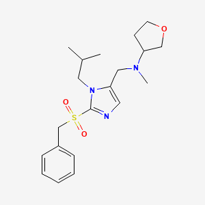 molecular formula C20H29N3O3S B6140219 N-{[2-(benzylsulfonyl)-1-isobutyl-1H-imidazol-5-yl]methyl}-N-methyltetrahydro-3-furanamine 