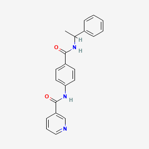 molecular formula C21H19N3O2 B6140232 N-(4-{[(1-phenylethyl)amino]carbonyl}phenyl)nicotinamide 