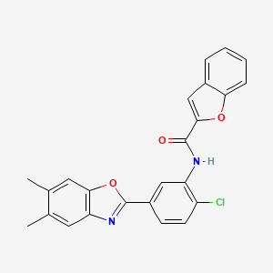 molecular formula C24H17ClN2O3 B6140235 N-[2-chloro-5-(5,6-dimethyl-1,3-benzoxazol-2-yl)phenyl]-1-benzofuran-2-carboxamide 