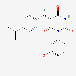 molecular formula C21H20N2O4 B6140238 5-(4-isopropylbenzylidene)-1-(3-methoxyphenyl)-2,4,6(1H,3H,5H)-pyrimidinetrione 