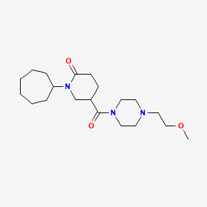 molecular formula C20H35N3O3 B6140249 1-cycloheptyl-5-{[4-(2-methoxyethyl)-1-piperazinyl]carbonyl}-2-piperidinone 