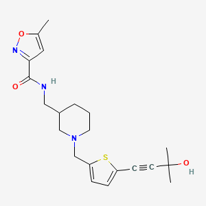 molecular formula C21H27N3O3S B6140253 N-[(1-{[5-(3-hydroxy-3-methyl-1-butyn-1-yl)-2-thienyl]methyl}-3-piperidinyl)methyl]-5-methyl-3-isoxazolecarboxamide 
