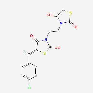 molecular formula C15H11ClN2O4S2 B6140269 5-(4-chlorobenzylidene)-3-[2-(2,4-dioxo-1,3-thiazolidin-3-yl)ethyl]-1,3-thiazolidine-2,4-dione 