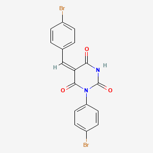 molecular formula C17H10Br2N2O3 B6140293 5-(4-bromobenzylidene)-1-(4-bromophenyl)-2,4,6(1H,3H,5H)-pyrimidinetrione 