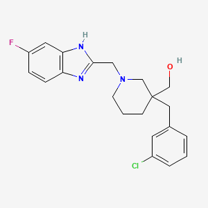 molecular formula C21H23ClFN3O B6140301 {3-(3-chlorobenzyl)-1-[(6-fluoro-1H-benzimidazol-2-yl)methyl]-3-piperidinyl}methanol 