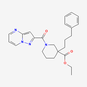 ethyl 3-(3-phenylpropyl)-1-(pyrazolo[1,5-a]pyrimidin-2-ylcarbonyl)-3-piperidinecarboxylate
