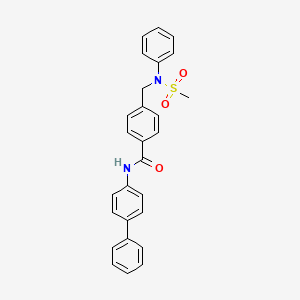 molecular formula C27H24N2O3S B6140311 N-4-biphenylyl-4-{[(methylsulfonyl)(phenyl)amino]methyl}benzamide 