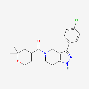 molecular formula C20H24ClN3O2 B6140319 3-(4-chlorophenyl)-5-[(2,2-dimethyltetrahydro-2H-pyran-4-yl)carbonyl]-4,5,6,7-tetrahydro-1H-pyrazolo[4,3-c]pyridine 