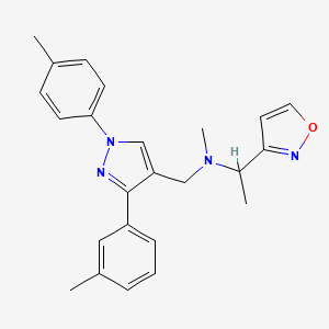 molecular formula C24H26N4O B6140325 1-(3-isoxazolyl)-N-methyl-N-{[3-(3-methylphenyl)-1-(4-methylphenyl)-1H-pyrazol-4-yl]methyl}ethanamine 