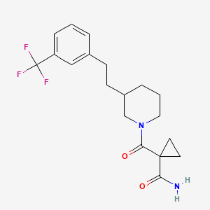 molecular formula C19H23F3N2O2 B6140333 1-[(3-{2-[3-(trifluoromethyl)phenyl]ethyl}-1-piperidinyl)carbonyl]cyclopropanecarboxamide 