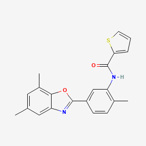 N-[5-(5,7-dimethyl-1,3-benzoxazol-2-yl)-2-methylphenyl]-2-thiophenecarboxamide