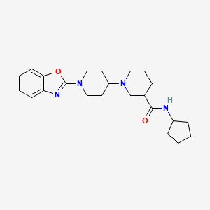 molecular formula C23H32N4O2 B6140348 1'-(1,3-benzoxazol-2-yl)-N-cyclopentyl-1,4'-bipiperidine-3-carboxamide 