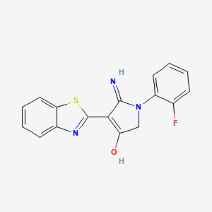 molecular formula C17H12FN3OS B6140351 5-amino-4-(1,3-benzothiazol-2-yl)-1-(2-fluorophenyl)-1,2-dihydro-3H-pyrrol-3-one 