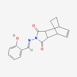 molecular formula C17H16N2O3 B6140362 4-[(2-hydroxybenzylidene)amino]-4-azatricyclo[5.2.2.0~2,6~]undec-8-ene-3,5-dione 