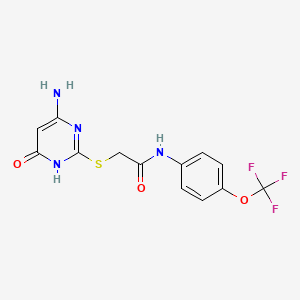 molecular formula C13H11F3N4O3S B6140388 2-[(4-amino-6-oxo-1,6-dihydropyrimidin-2-yl)thio]-N-[4-(trifluoromethoxy)phenyl]acetamide 