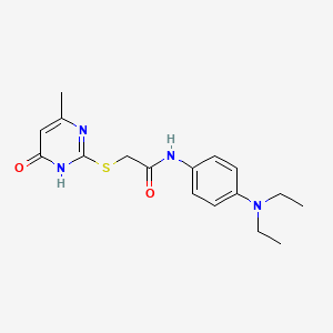 molecular formula C17H22N4O2S B6140408 N-[4-(diethylamino)phenyl]-2-[(4-hydroxy-6-methyl-2-pyrimidinyl)thio]acetamide 
