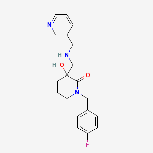 molecular formula C19H22FN3O2 B6140428 1-(4-fluorobenzyl)-3-hydroxy-3-{[(3-pyridinylmethyl)amino]methyl}-2-piperidinone 
