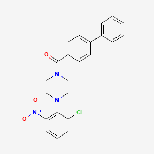 1-(4-biphenylylcarbonyl)-4-(2-chloro-6-nitrophenyl)piperazine