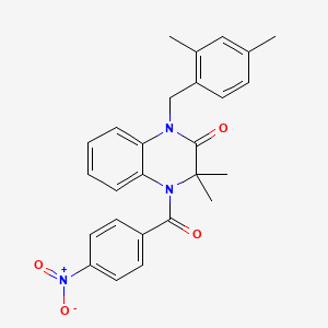 molecular formula C26H25N3O4 B6140515 1-(2,4-dimethylbenzyl)-3,3-dimethyl-4-(4-nitrobenzoyl)-3,4-dihydro-2(1H)-quinoxalinone 