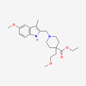 molecular formula C22H32N2O4 B6140523 ethyl 4-(2-methoxyethyl)-1-[(5-methoxy-3-methyl-1H-indol-2-yl)methyl]-4-piperidinecarboxylate 