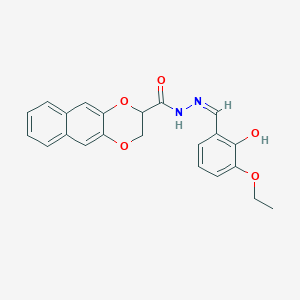 molecular formula C22H20N2O5 B6140528 N'-(3-ethoxy-2-hydroxybenzylidene)-2,3-dihydronaphtho[2,3-b][1,4]dioxine-2-carbohydrazide 