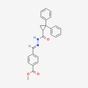 molecular formula C25H22N2O3 B6140531 methyl 4-{2-[(2,2-diphenylcyclopropyl)carbonyl]carbonohydrazonoyl}benzoate 