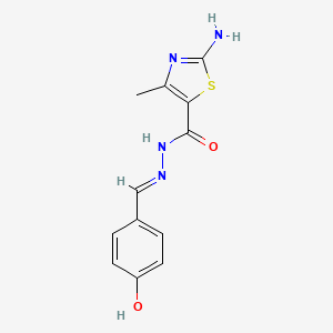 molecular formula C12H12N4O2S B6140539 2-amino-N'-(4-hydroxybenzylidene)-4-methyl-1,3-thiazole-5-carbohydrazide 