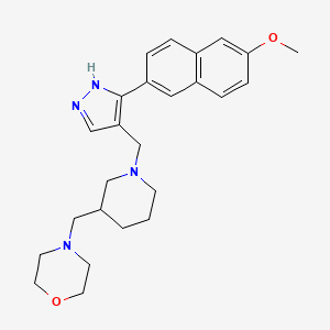 4-[(1-{[3-(6-methoxy-2-naphthyl)-1H-pyrazol-4-yl]methyl}-3-piperidinyl)methyl]morpholine