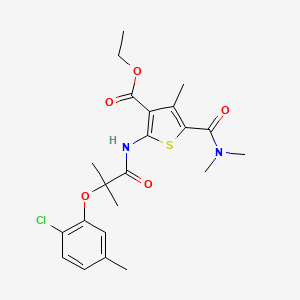 molecular formula C22H27ClN2O5S B6140551 ethyl 2-{[2-(2-chloro-5-methylphenoxy)-2-methylpropanoyl]amino}-5-[(dimethylamino)carbonyl]-4-methyl-3-thiophenecarboxylate 