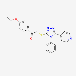 molecular formula C24H22N4O2S B6140556 1-(4-ethoxyphenyl)-2-{[4-(4-methylphenyl)-5-(4-pyridinyl)-4H-1,2,4-triazol-3-yl]thio}ethanone 