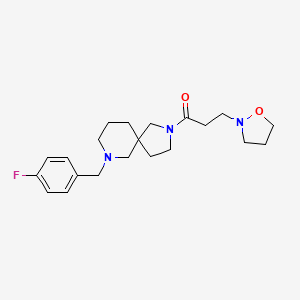 molecular formula C21H30FN3O2 B6140578 7-(4-fluorobenzyl)-2-[3-(2-isoxazolidinyl)propanoyl]-2,7-diazaspiro[4.5]decane 