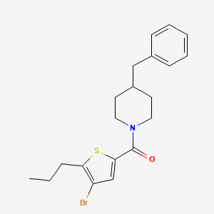 molecular formula C20H24BrNOS B6140606 4-benzyl-1-[(4-bromo-5-propyl-2-thienyl)carbonyl]piperidine 