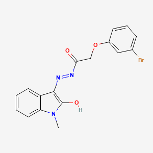 molecular formula C17H14BrN3O3 B6140621 2-(3-bromophenoxy)-N'-(1-methyl-2-oxo-1,2-dihydro-3H-indol-3-ylidene)acetohydrazide 