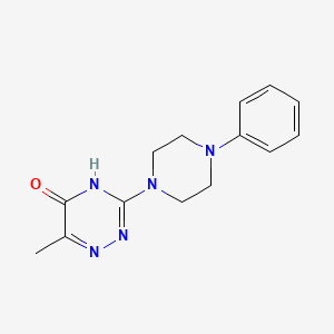 molecular formula C14H17N5O B6140658 6-methyl-3-(4-phenyl-1-piperazinyl)-1,2,4-triazin-5(4H)-one 