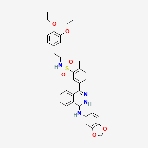 molecular formula C34H36N4O6S B6140685 5-[4-(1,3-benzodioxol-5-ylamino)-3,4-dihydrophthalazin-1-yl]-N-[2-(3,4-diethoxyphenyl)ethyl]-2-methylbenzenesulfonamide 