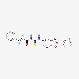 molecular formula C22H16N4O2S B6140693 3-phenyl-N-({[2-(3-pyridinyl)-1,3-benzoxazol-5-yl]amino}carbonothioyl)acrylamide 