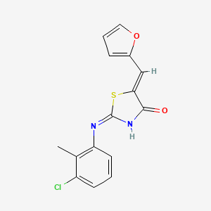 2-[(3-chloro-2-methylphenyl)imino]-5-(2-furylmethylene)-1,3-thiazolidin-4-one
