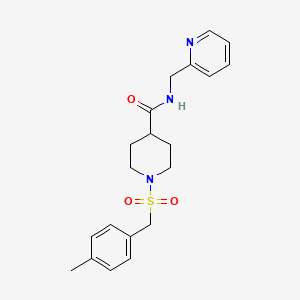 molecular formula C20H25N3O3S B6140716 1-[(4-methylbenzyl)sulfonyl]-N-(2-pyridinylmethyl)-4-piperidinecarboxamide 