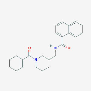 molecular formula C24H30N2O2 B6140729 N-{[1-(cyclohexylcarbonyl)-3-piperidinyl]methyl}-1-naphthamide 