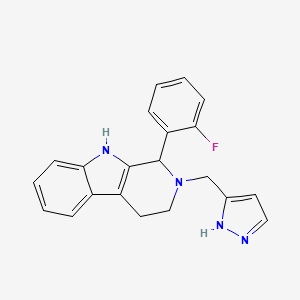 molecular formula C21H19FN4 B6140741 1-(2-fluorophenyl)-2-(1H-pyrazol-3-ylmethyl)-2,3,4,9-tetrahydro-1H-beta-carboline 