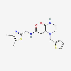 molecular formula C17H22N4O2S2 B6140758 N-[(4,5-dimethyl-1,3-thiazol-2-yl)methyl]-2-[3-oxo-1-(2-thienylmethyl)-2-piperazinyl]acetamide 