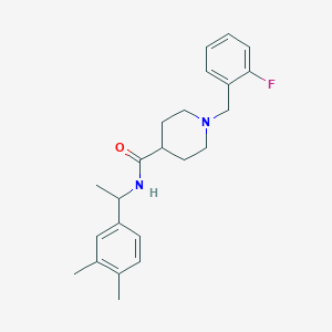 molecular formula C23H29FN2O B6140771 N-[1-(3,4-dimethylphenyl)ethyl]-1-(2-fluorobenzyl)-4-piperidinecarboxamide 