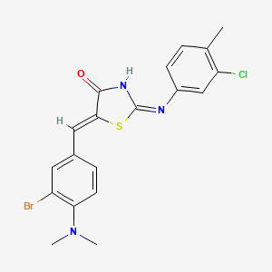 molecular formula C19H17BrClN3OS B6140778 5-[3-bromo-4-(dimethylamino)benzylidene]-2-[(3-chloro-4-methylphenyl)amino]-1,3-thiazol-4(5H)-one 